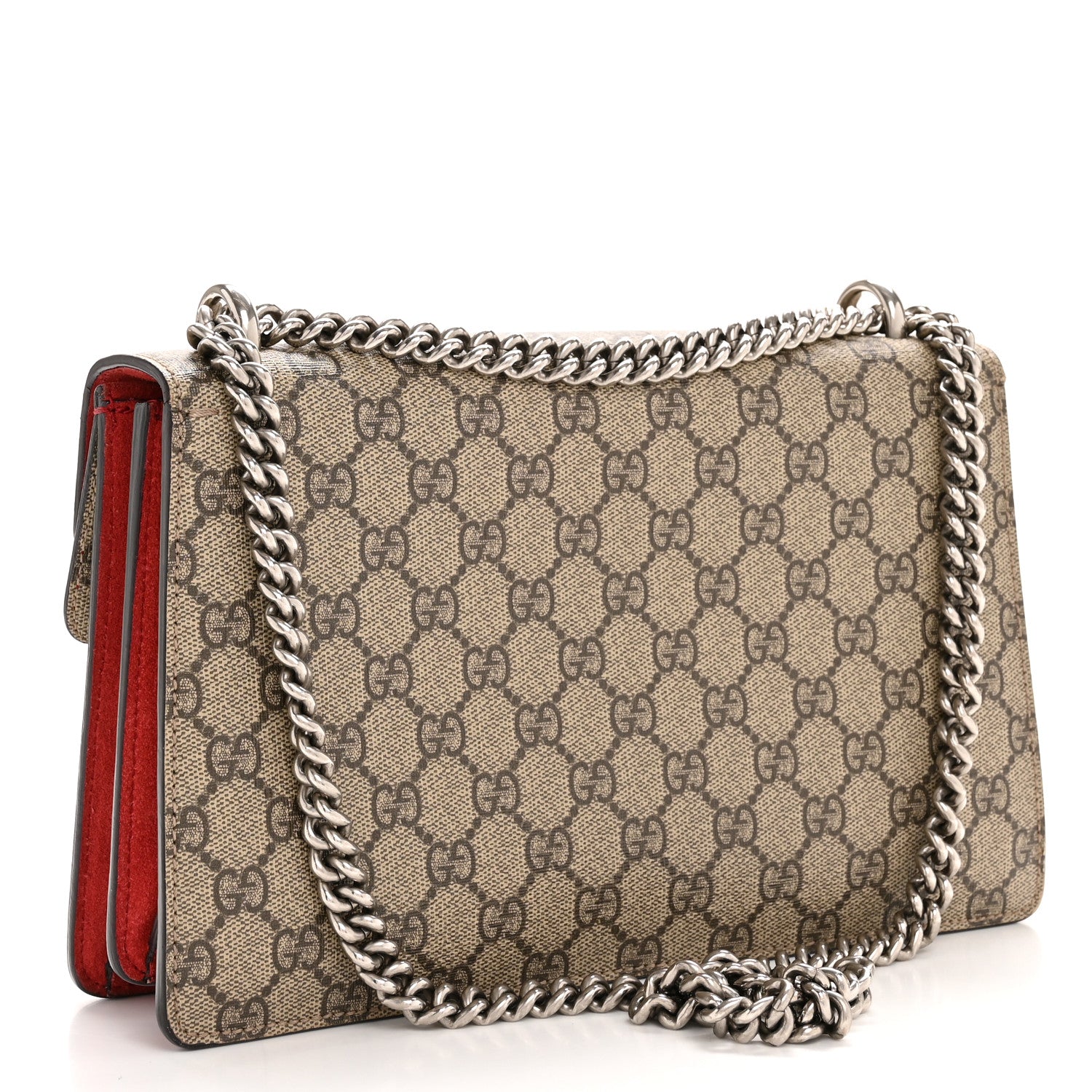 Gucci GG Supreme Monogram Small Dionysus Shoulder Bag Red 3 of 14