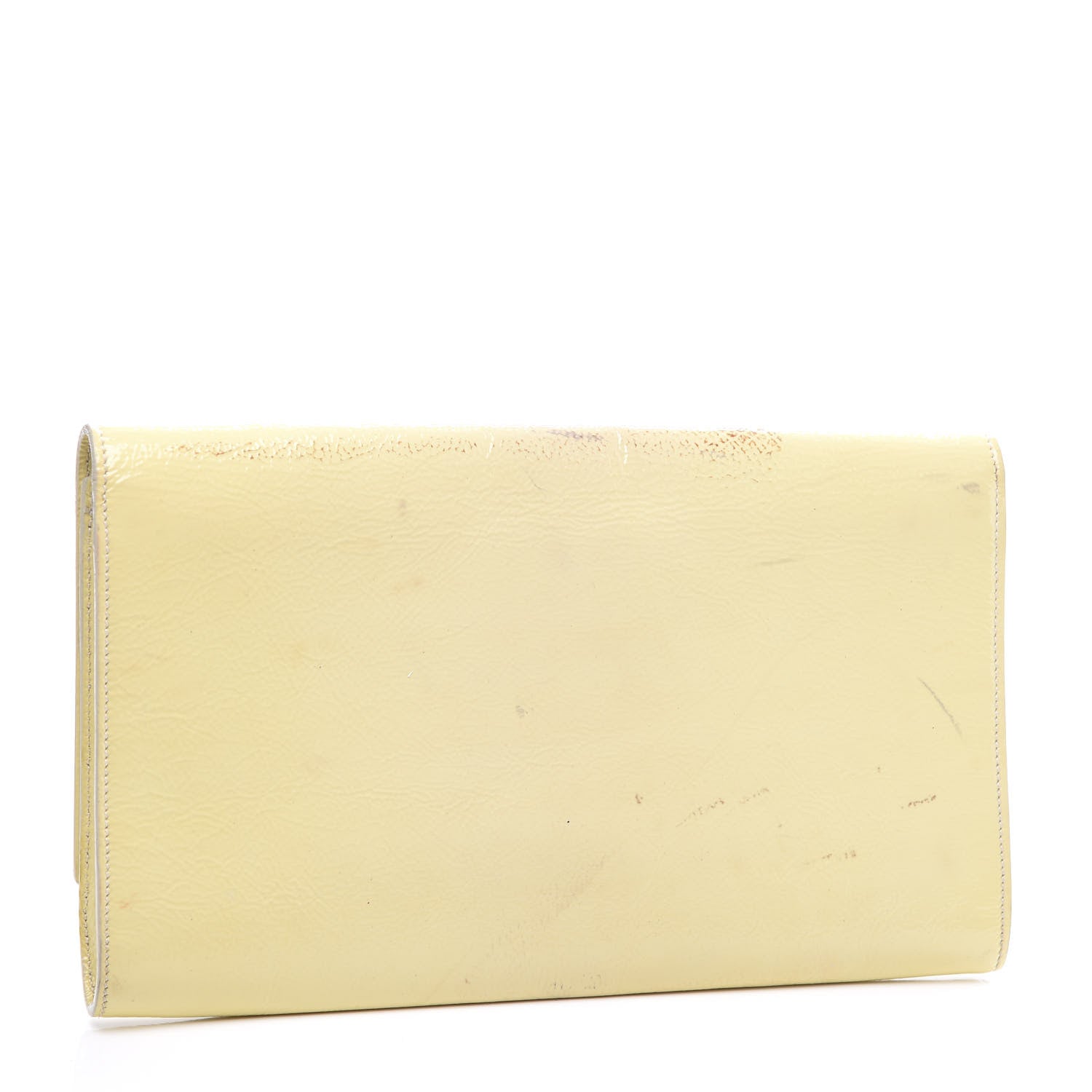 Saint Laurent Textured Patent Calfskin Monogram Large Belle De Jour Clutch Ivory 2 of 8