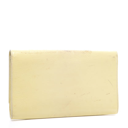 Saint Laurent Textured Patent Calfskin Monogram Large Belle De Jour Clutch Ivory 2 of 8