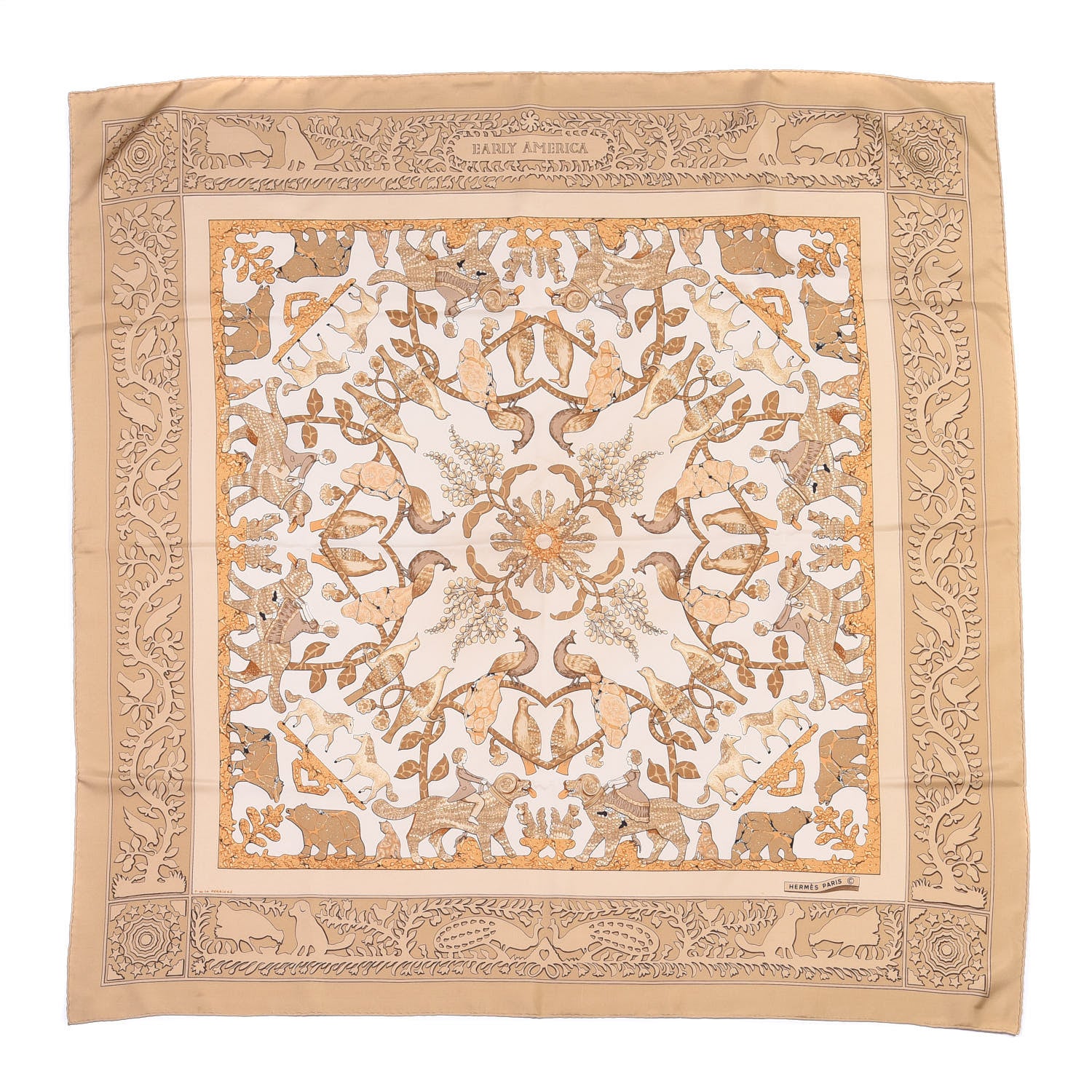 Hermes Silk Early America Scarf 90 1 of 3