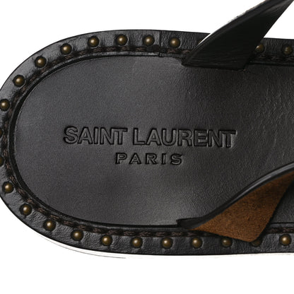 Saint Laurent Suede Cassandra Monogram Sandals 40 Brown 7 of 8