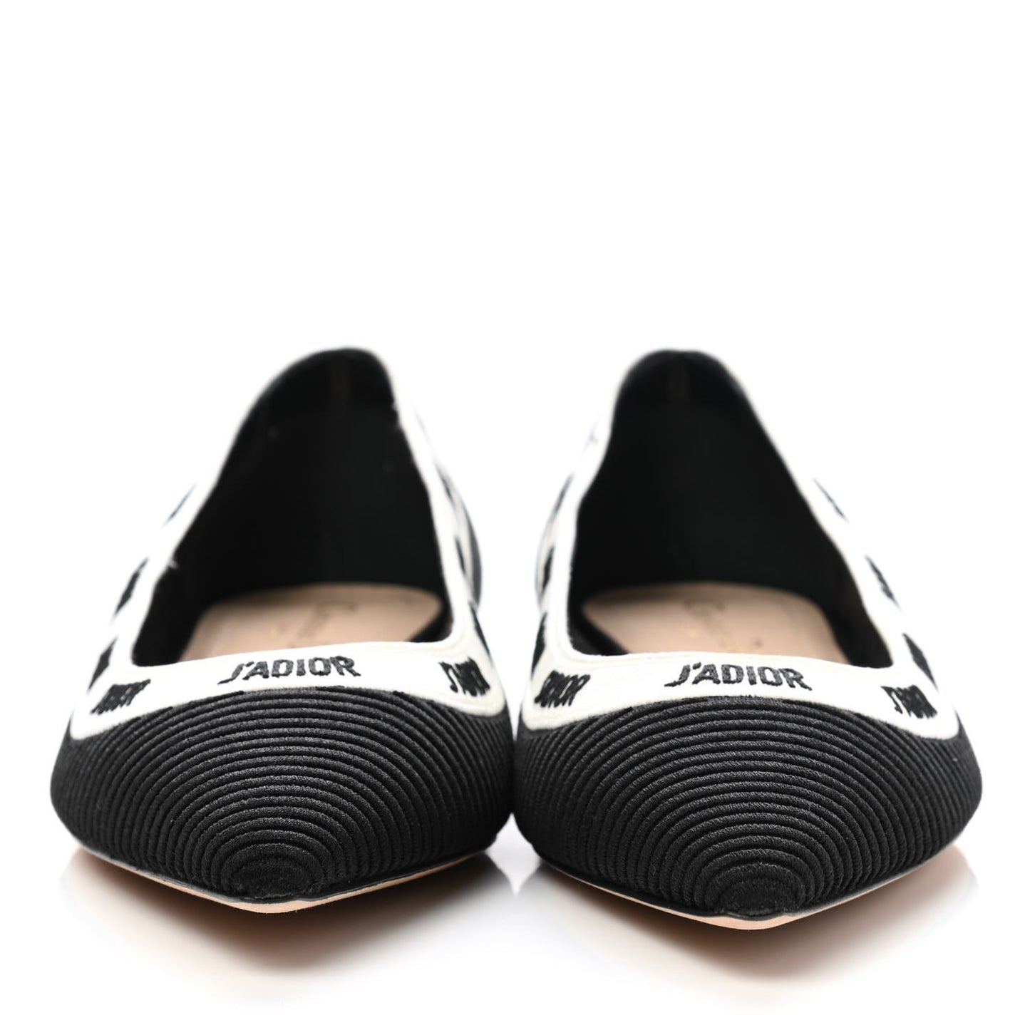 Fabric Ribbon Embroidered J'Adior Ballet Flats 38.5 Black