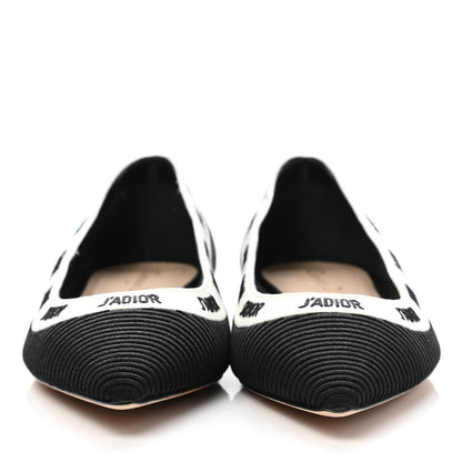 Christian Dior Fabric Ribbon Embroidered J'Adior Ballet Flats 38.5 Black 2 of 9