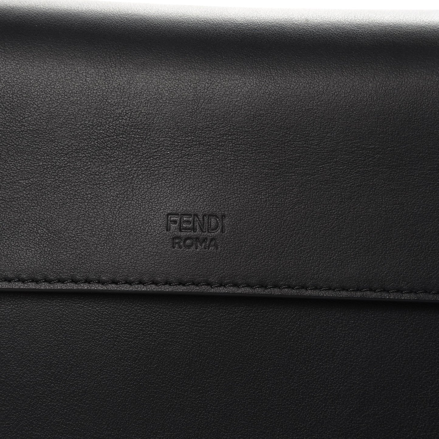 Vitello Century Velvet F is Fendi FF Kan I Shoulder Bag Black Tobacco
