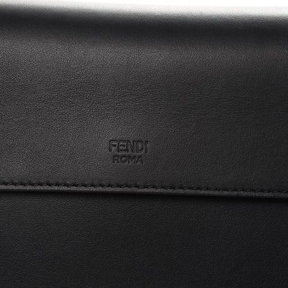 Fendi Vitello Century Velvet F is Fendi FF Kan I Shoulder Bag Black Tobacco 10 of 11