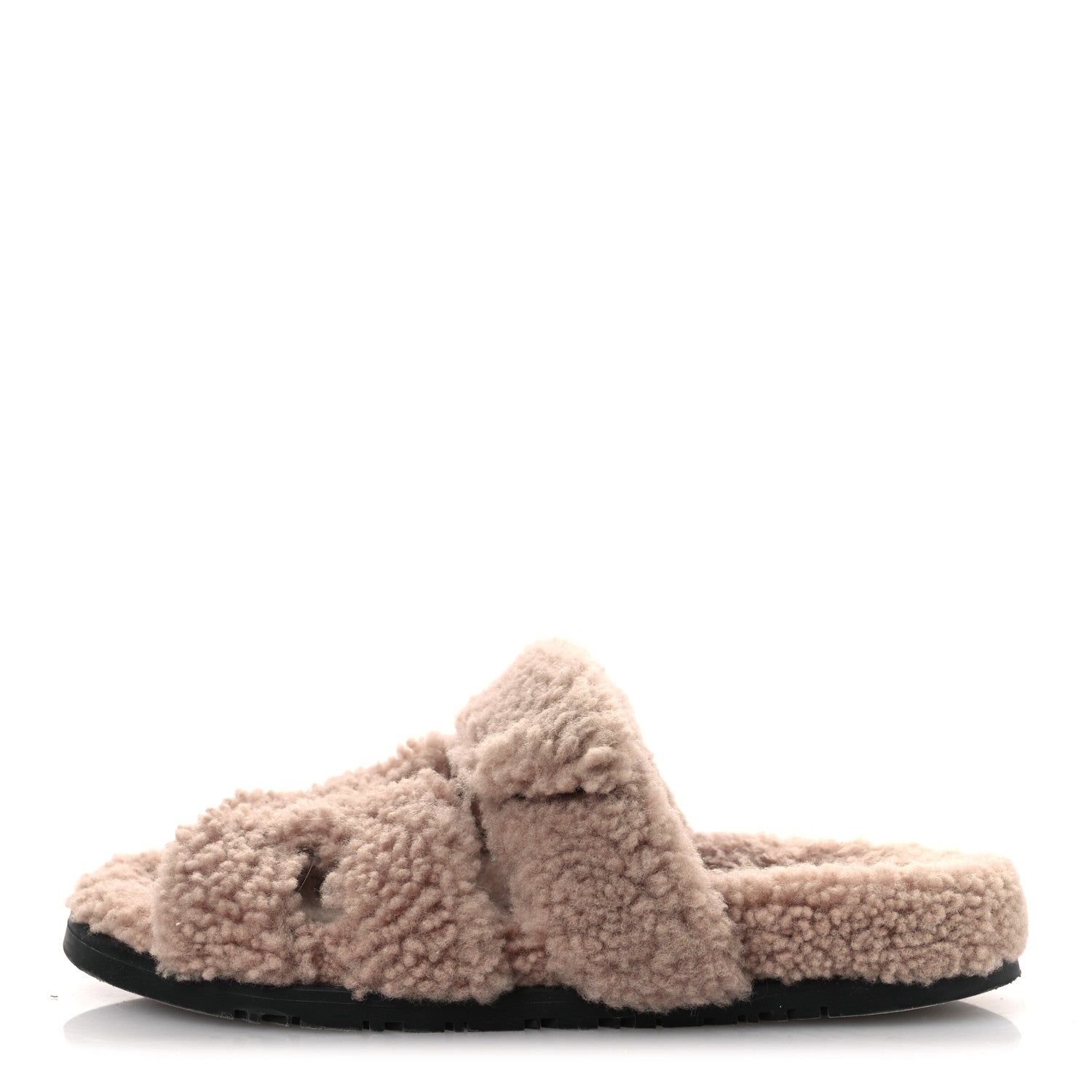 Hermes Woolskin Womens Chypre Sandals 37.5 Bois De Santal 1 of 10