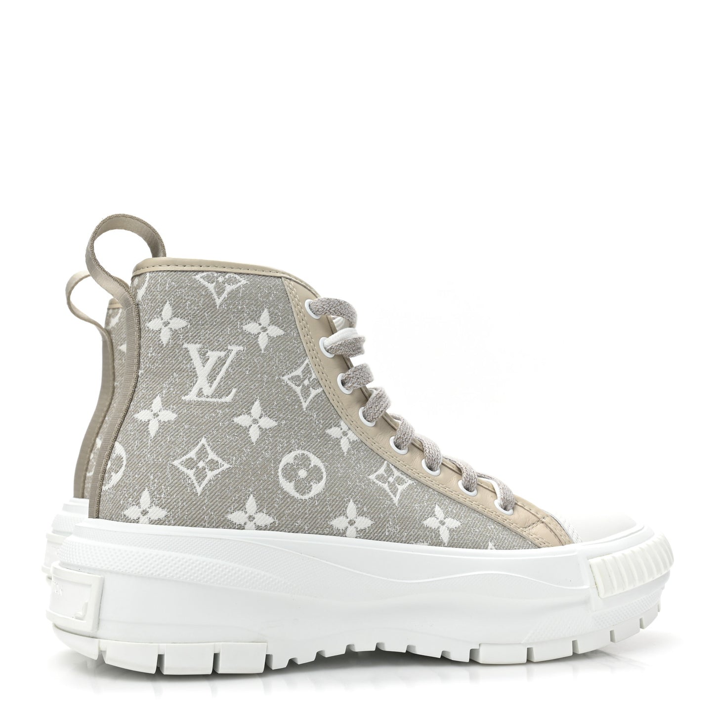 Denim Monogram Squad Sneaker Boots 37.5 Beige