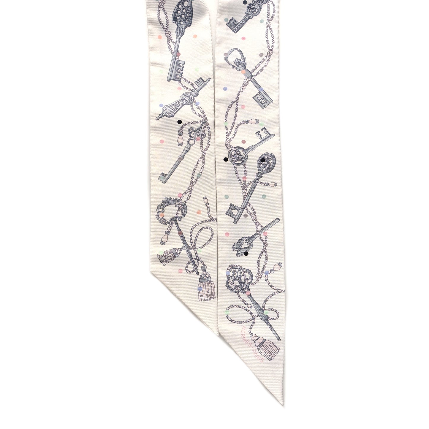Silk Les Cles A Pois Twilly White Gris Acier