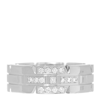 Cartier 18K White Gold Diamond 6mm Tank Francaise Band Ring 48 4.5 1 of 4