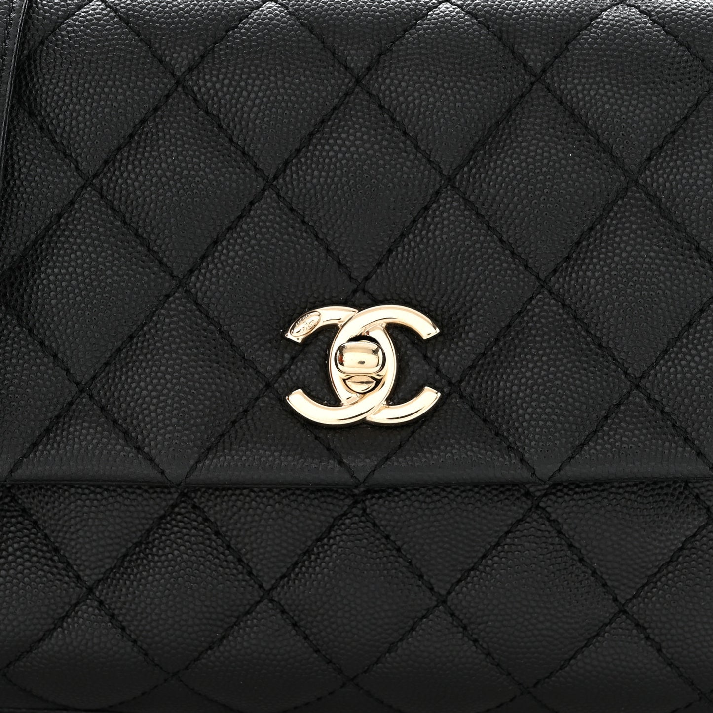 Caviar Quilted Mini Coco Handle Flap Black
