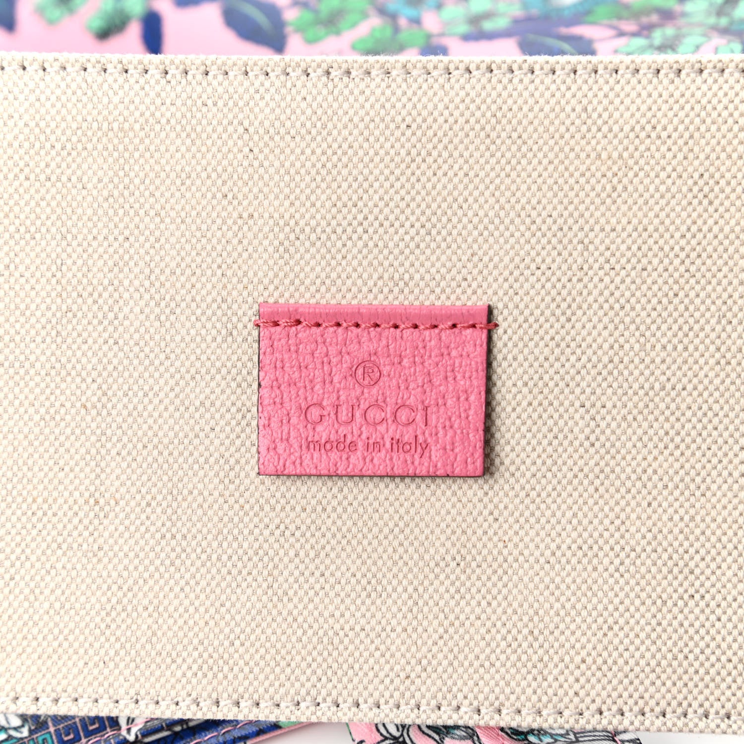 Gucci Patent Canvas Frame Logo Bouquet Print Vertical Tote Pink Daisy 8 of 10