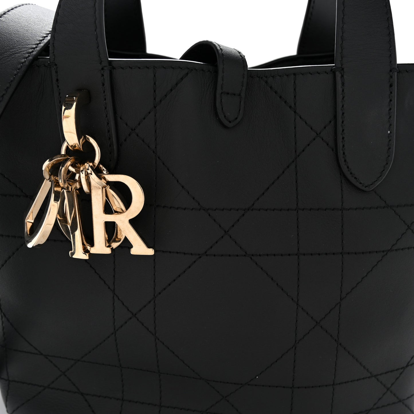 Smooth Calfskin Vintage Flat Macrocannage Small Toujours Vertical Tote Black