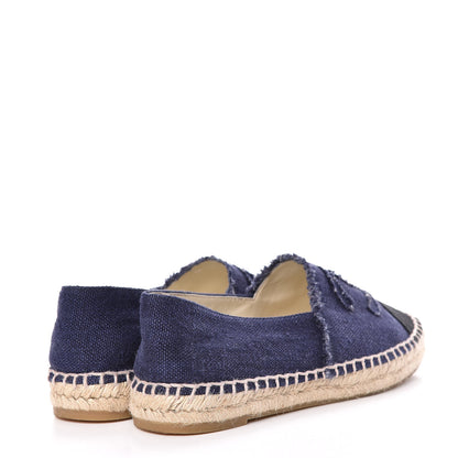 Chanel Linen CC Espadrilles 41 Blue Black 4 of 13