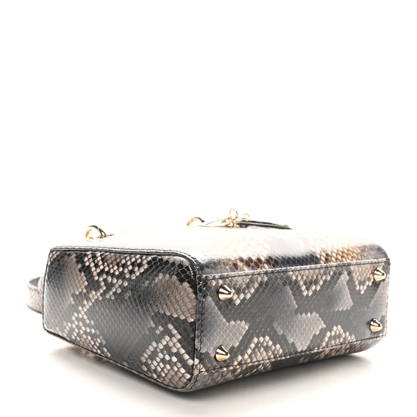 Snakeskin Small Lady Dior Brown Multicolor