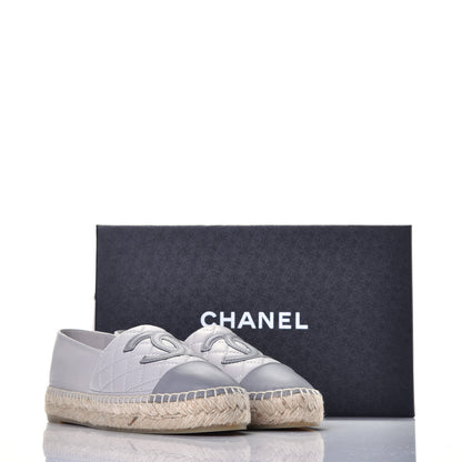 Chanel Lambskin Quilted CC Espadrilles 37 Grey 9 of 9