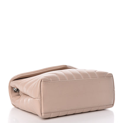 Saint Laurent Calfskin Y Quilted Monogram Small Loulou Chain Satchel Nude Powder 4 of 21