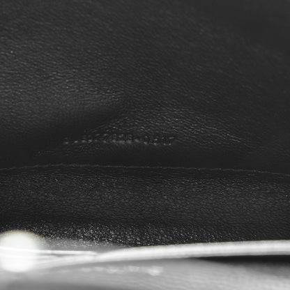 Saint Laurent Grain De Poudre Matelasse Chevron Monogram Chain Wallet Black 7 of 7