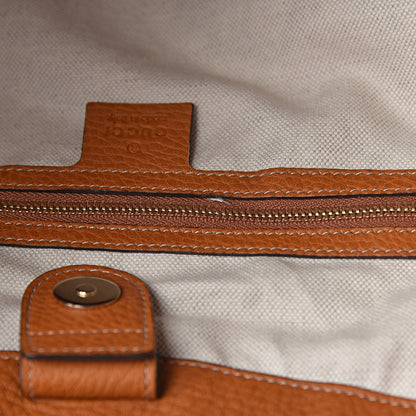 Gucci Pebbled Calfskin Medium Heritage Shoulder Bag Light Tobacco 12 of 13