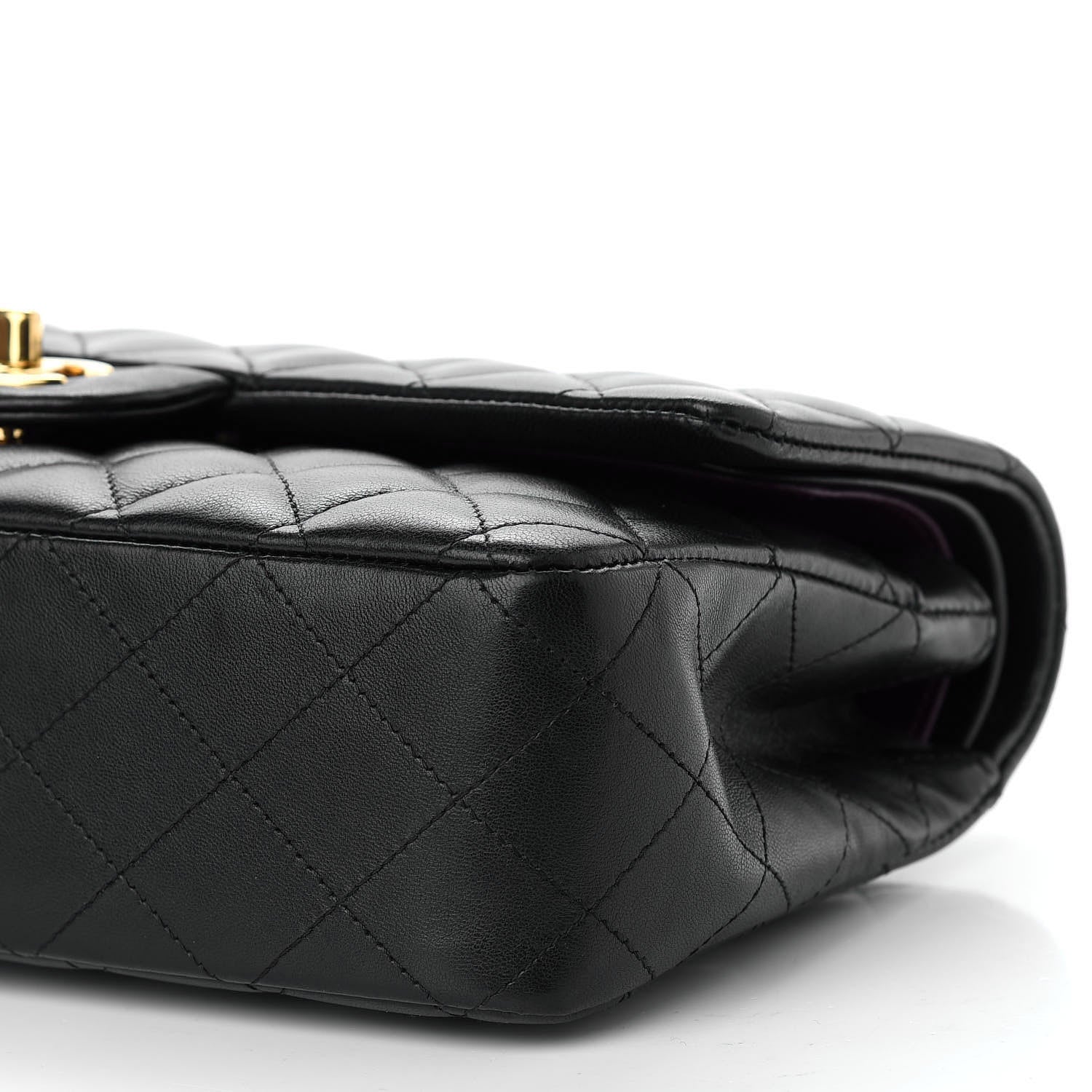 Chanel Lambskin Quilted Medium Double Flap Black 9 of 12
