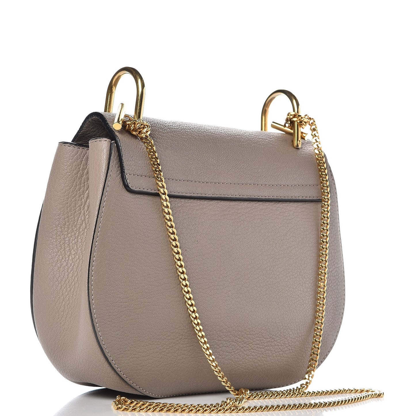 Grained Lambskin Drew Shoulder Bag Motty Grey