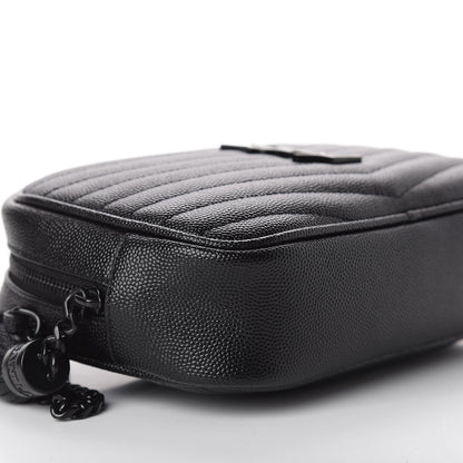 Saint Laurent Grain De Poudre Matelasse Monogram Mini Lou Camera Bag Black 6 of 12
