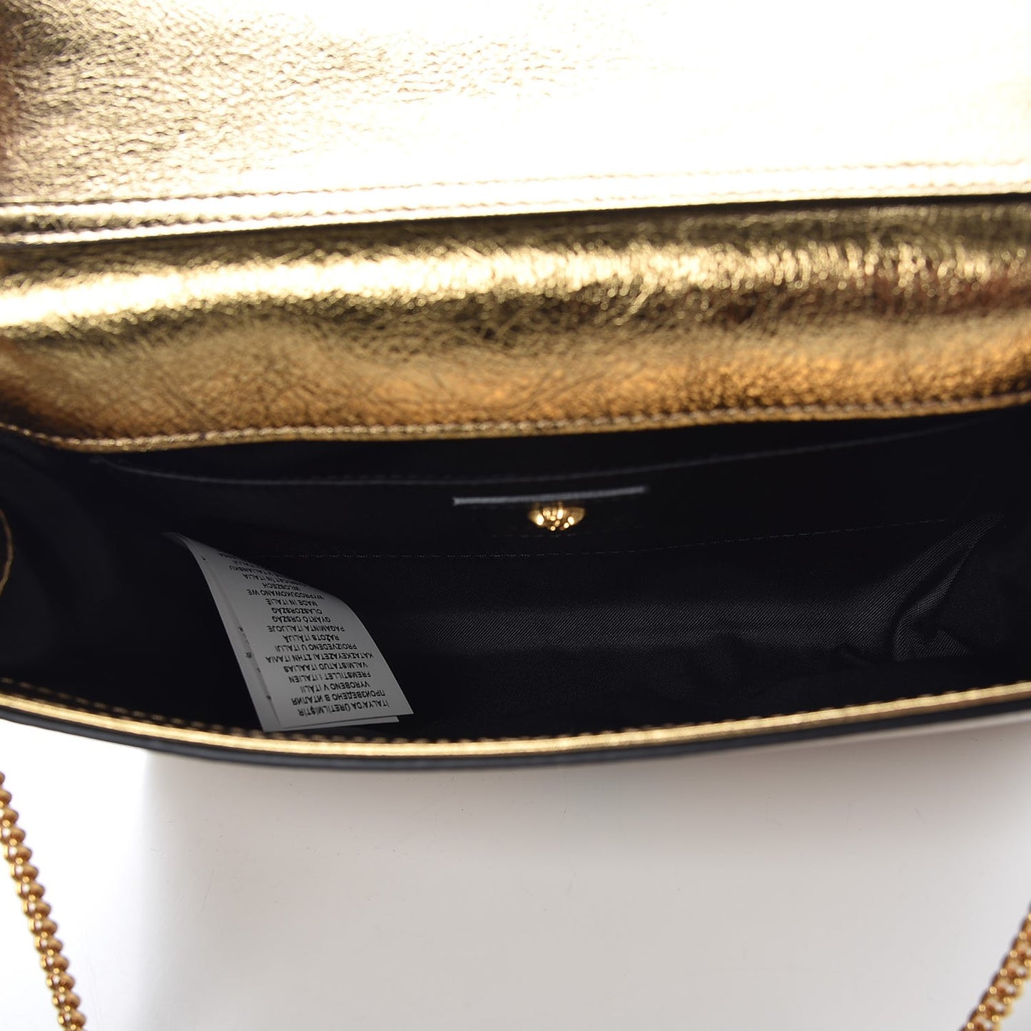 Metallic Calfskin Palazzo Chain Evening Bag Gold