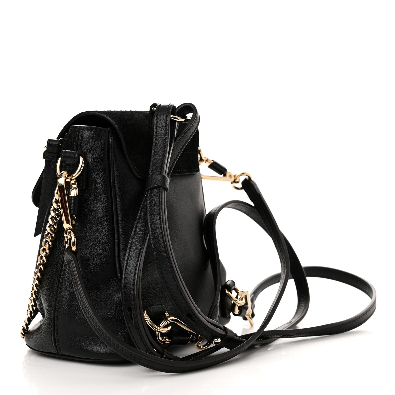 Chloe Suede Calfskin Mini Faye Backpack Black 3 of 11