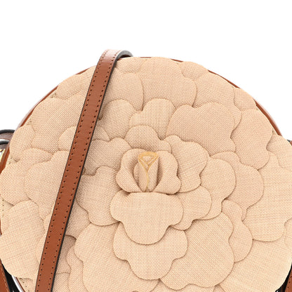 Valentino Garavani Canvas Calfskin Atelier 03 Rose Edition Round Crossbody Bag Natural 7 of 9