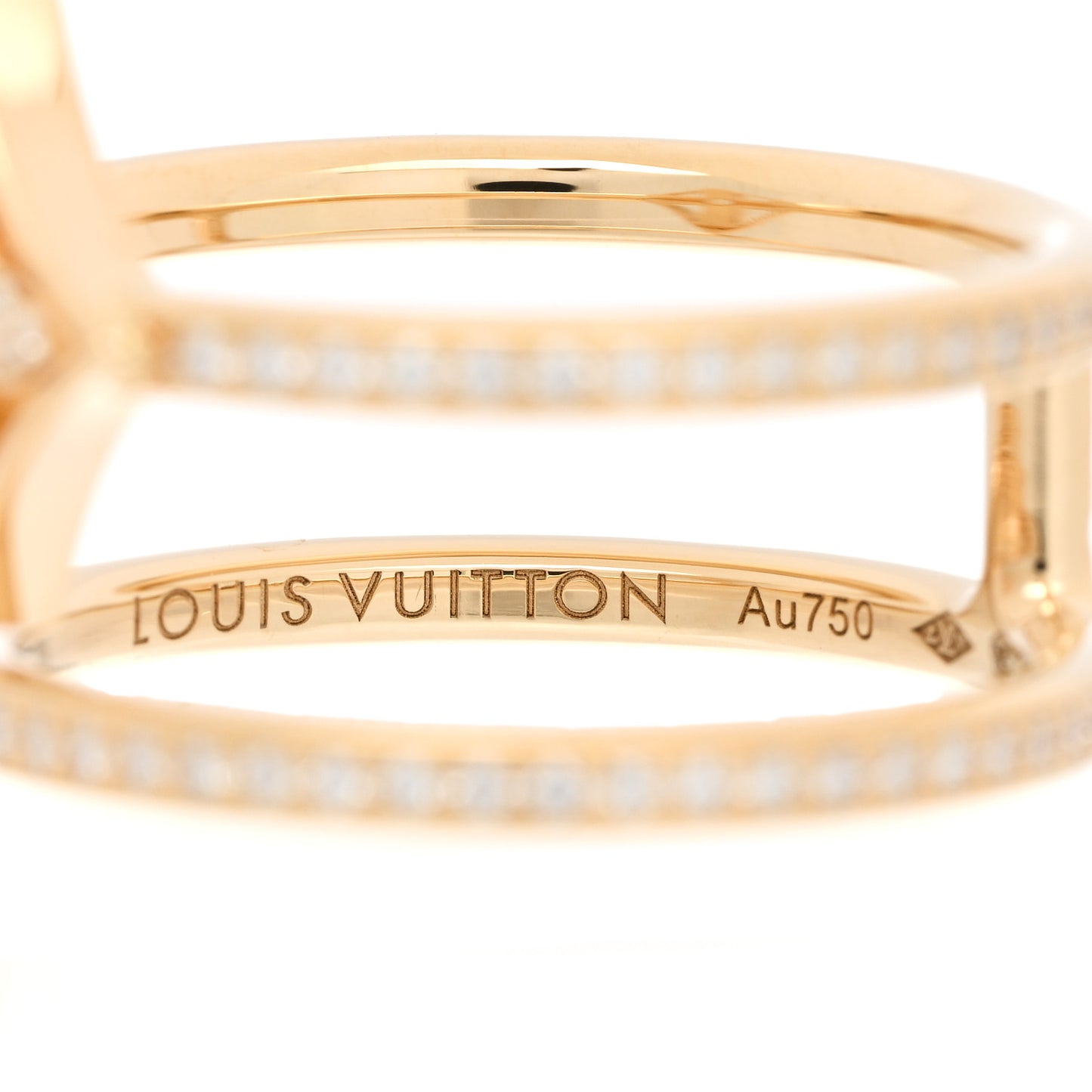 18K Yellow Gold Diamond Idylle Blossom Two Row Ring 53 6.5