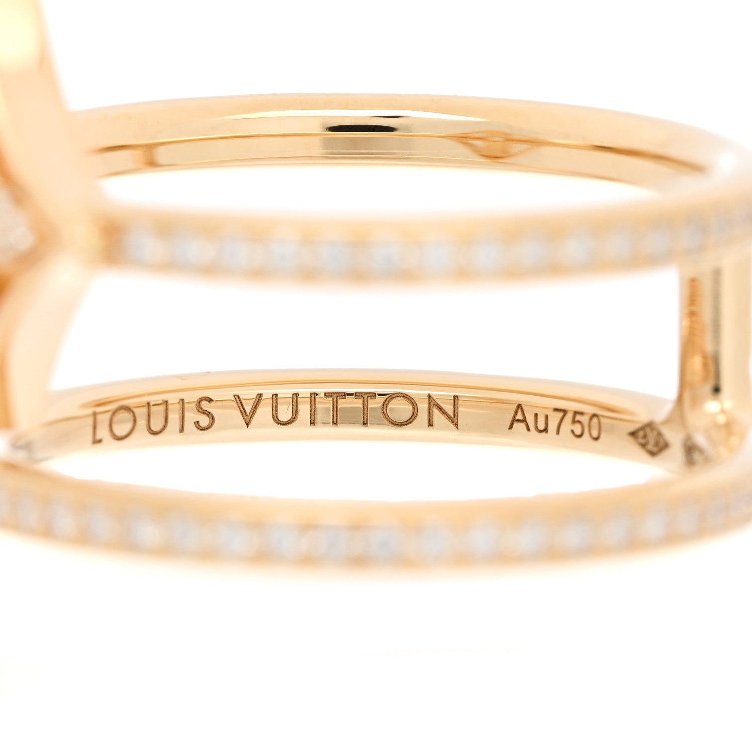 Louis Vuitton 18K Yellow Gold Diamond Idylle Blossom Two Row Ring 53 6.5 4 of 7
