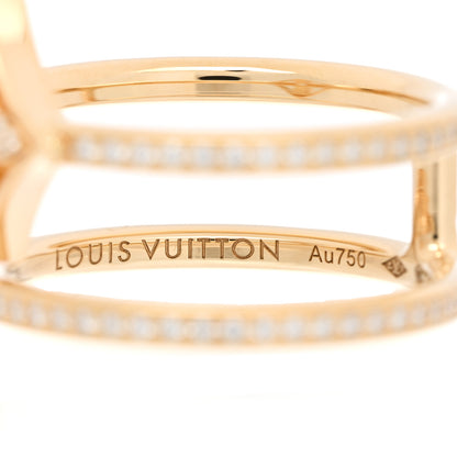 Louis Vuitton 18K Yellow Gold Diamond Idylle Blossom Two Row Ring 53 6.5 4 of 7