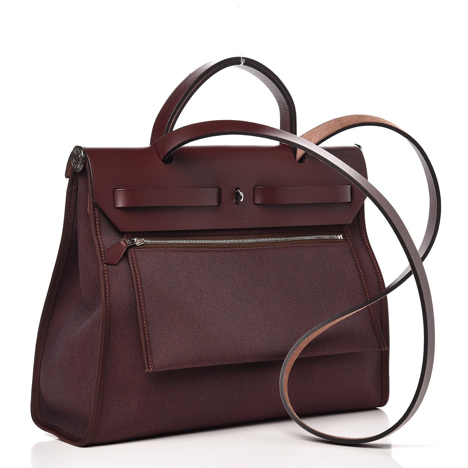 Hermes Vache Hunter Toile Officier Herbag Zip 31 PM Prune 4 of 9