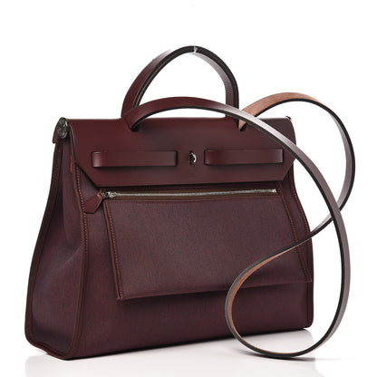 Hermes Vache Hunter Toile Officier Herbag Zip 31 PM Prune 4 of 9
