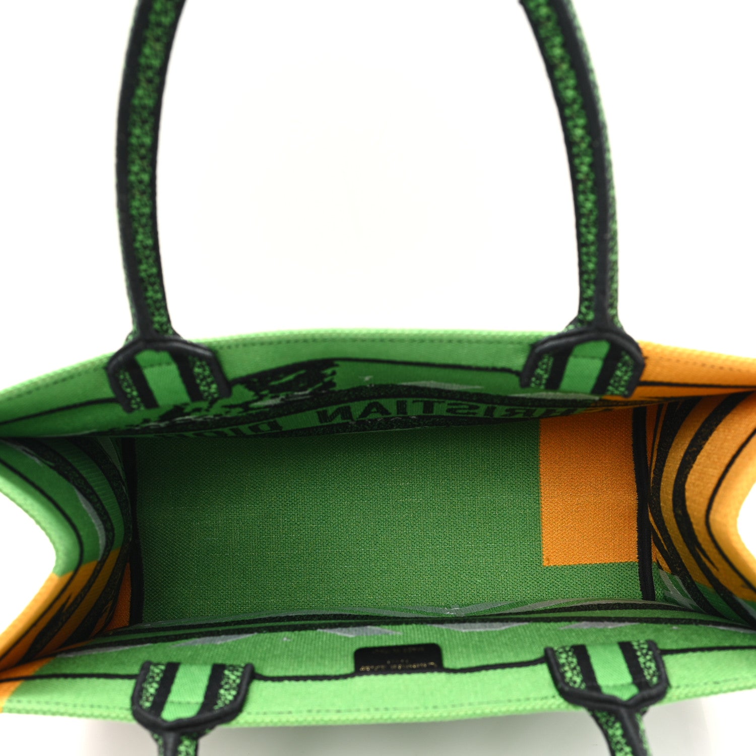 Christian Dior Canvas Embroidered Medium Jungle Pop Book Tote Green Multicolor 5 of 11