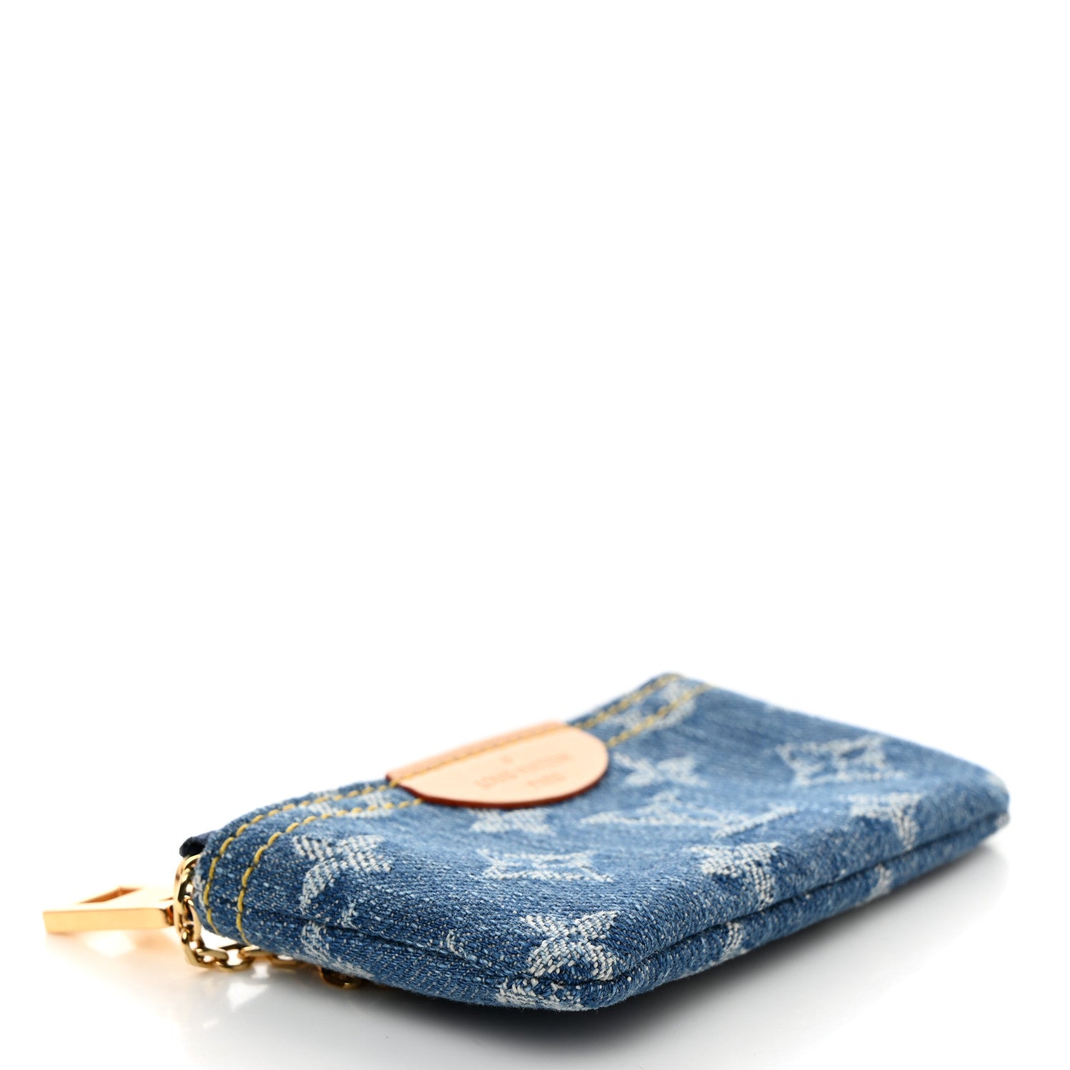 Louis Vuitton Monogram Denim Key Pouch Denim Blue 4 of 7