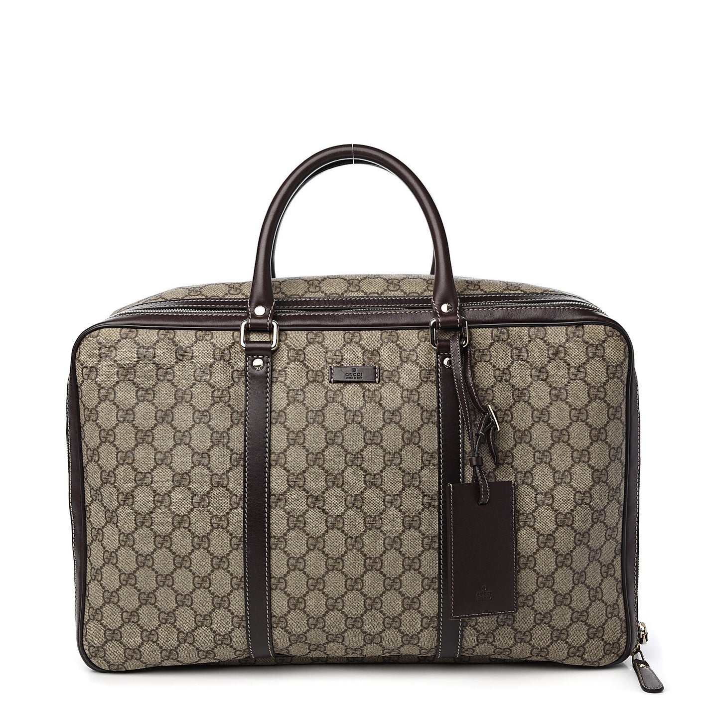 GG Plus Monogram Medium Double Handle Briefcase Dark Brown