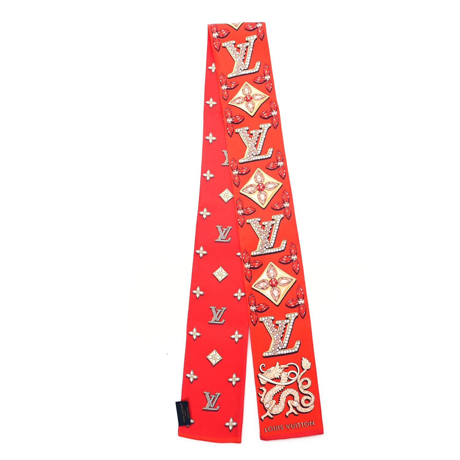 Louis Vuitton Silk Monogram Precious Dragon Bandeau Rouge 2 of 4