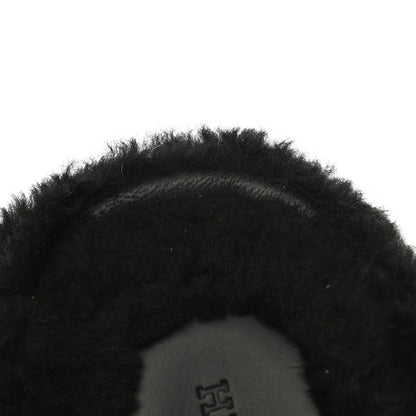 Hermes Calfskin Woolskin Womens Chypre Sandals 38 Black 9 of 13