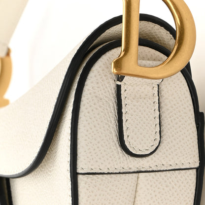 Christian Dior Grained Calfskin Mini Saddle Bag White 11 of 12