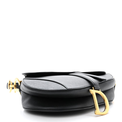 Christian Dior Grained Calfskin Saddle Bag Black 3 of 9