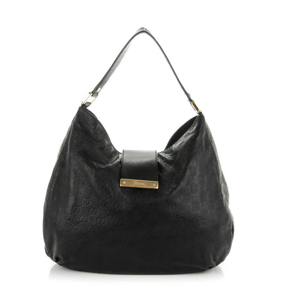 Gucci Guccissima Large New Ladies Web Hobo Black 1 of 7