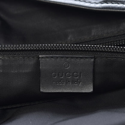 Gucci Canvas Web Medium Single Buckle Flap Messenger Bag Black 6 of 12
