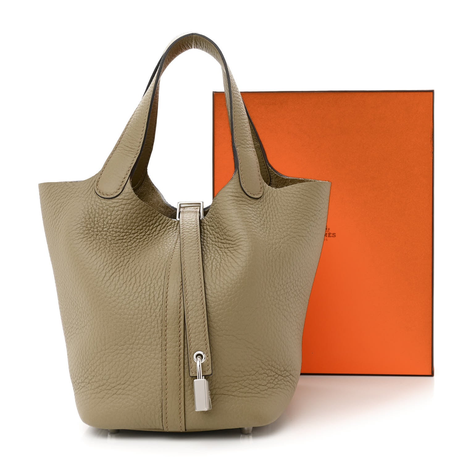 Hermes Taurillon Clemence Picotin Lock 18 PM Beige Marfa 11 of 11
