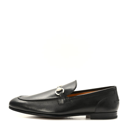 Gucci Betis Glamour Calfskin Horsebit Mens Jordaan Loafers 9 Black 1 of 9
