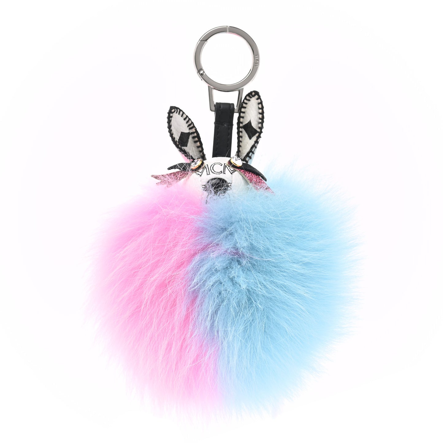 Fox Fur Rabbit Punk Bag Charm Pink Blue