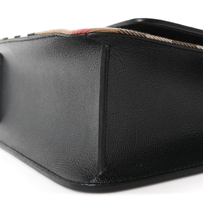 Burberry Derby Calfskin House Check Mackford Crossbody Bag Black 10 of 10
