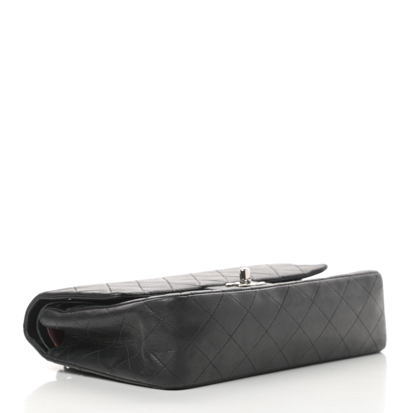 Lambskin Quilted Medium Double Flap Black