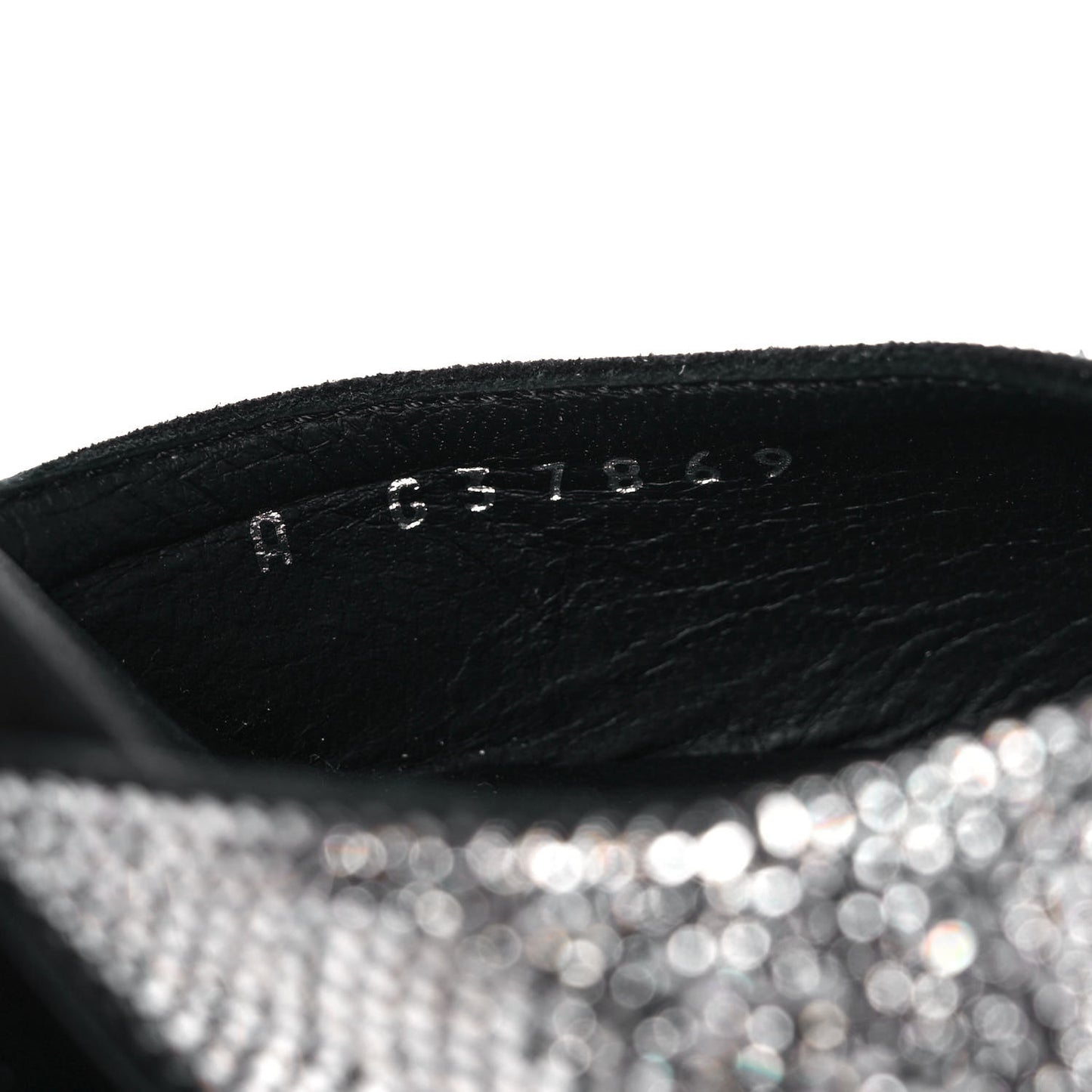 Crystal Cap Toe CC Wedge Ankle Strap Pumps 38 Silver Black