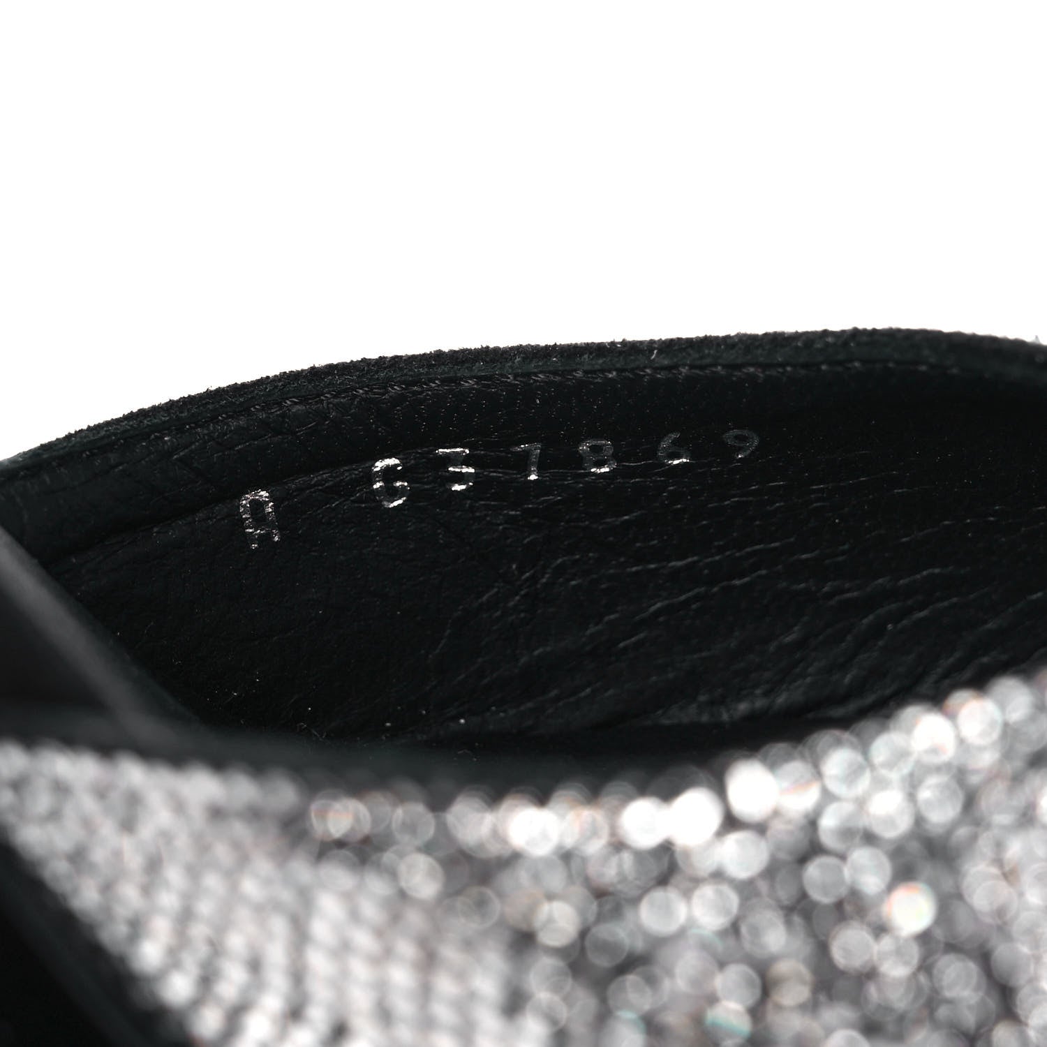 Chanel Crystal Cap Toe CC Wedge Ankle Strap Pumps 38 Silver Black 8 of 8