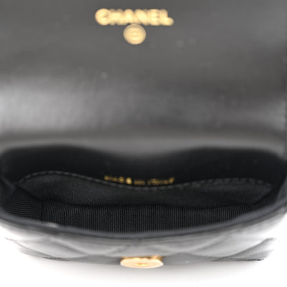 Chanel Lambskin Lacquered Metal Quilted Flap Chain Belt Bag Black 5 of 11